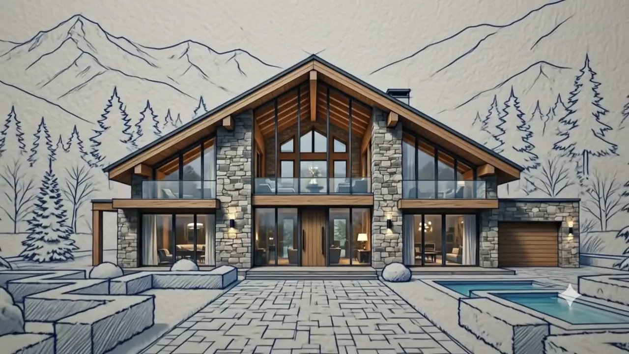 Stone and timber materials being applied